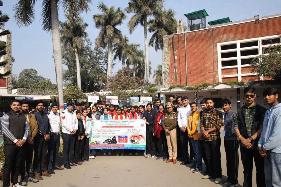 Chandigarh Traffic Police organises road safety walkathon under National Road Safety Month