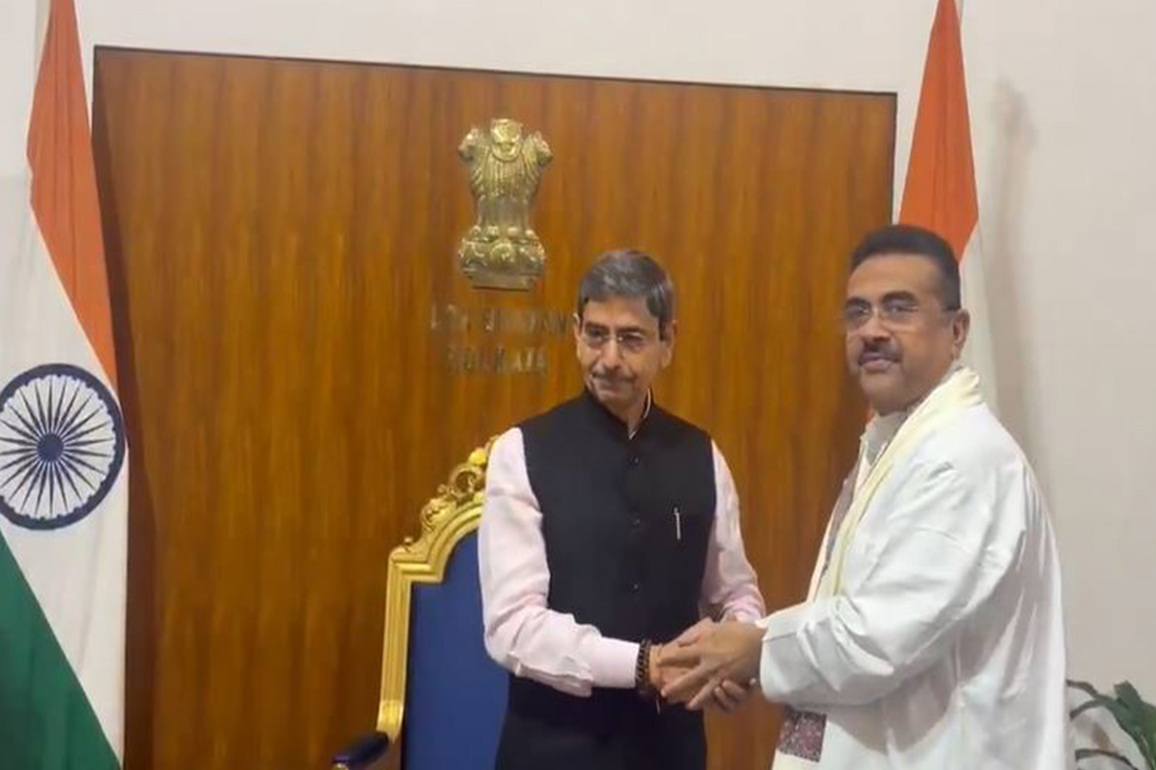 Suvendu Adhikari meets West Bengal Governor RN Ravi at Lok Bhavan