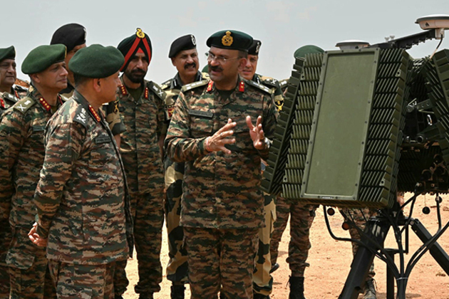 COAS General Dwivedi witnesses demonstration of indigenous weapons at Babina Field Firing Ranges