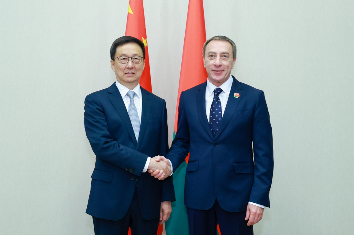 BELARUS-MINSK-CHINA-HAN ZHENG-BELARUSIAN FIRST DEPUTY PM-MEETING