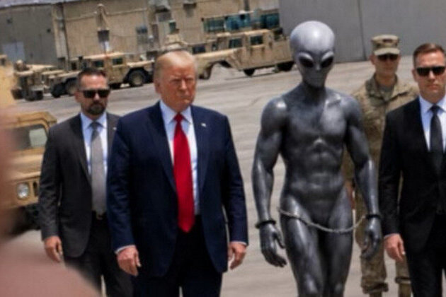 Trump posts AI slop featuring shackled alien