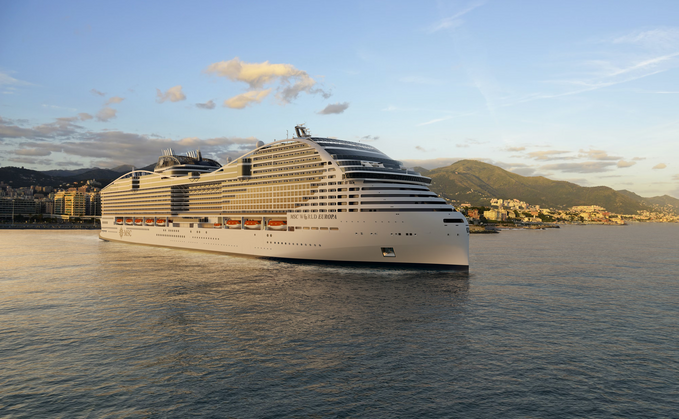 MSC claims the LNG-powered 'World Europa' cruise liner (pictured) will be its greenest vessel when it starts operations later this year | Credit: MSC Group