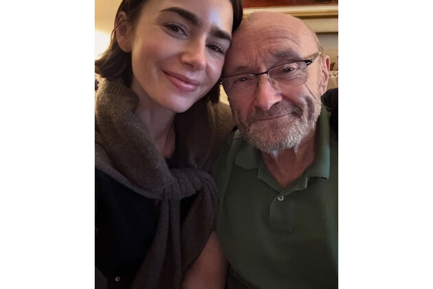 "Count myself so lucky": Lily Collins rings in dad Phil's 75th birthday with emotional post