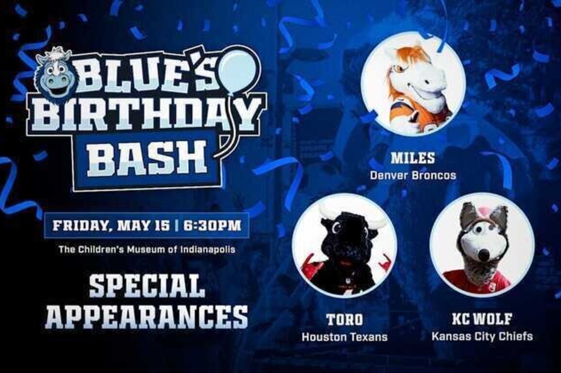 Colts announce mascot lineup for "Blue's Birthday Bash" on May 15
