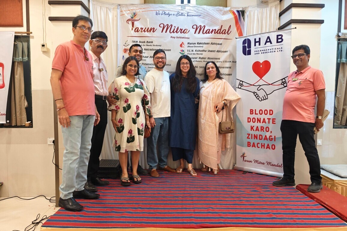 Tarun Mitra Mandal Unites Community Volunteers in a Large-Scale Blood Donation Drive Organised by HAB Pharma