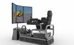 The new Cat Simulators Large Wheel Loader Simulation System, complete with three monitors and motion base.