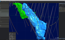 Drillhole progress being shown with live survey data from the IMDEXHUB-IQ