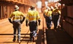 Workers at Rio Tinto's iron ore operations in the Pilbara, Western Australia