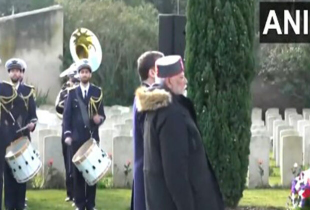 PM Modi, French President Macron pay tribute to Indian soldiers at Marseilles War Cemetery in Marseilles