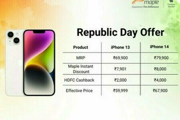 Maple's Biggest Republic Day Sale: iPhone 13 price down to Rs. 59,999 and iPhone 14 at Rs. 67,900