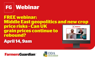 Sign up for our FREE webinar: Middle East geopolitics and new crop price risks - Can UK grain prices continue to rebound?