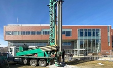 A specialised drill rig was used to core the borehole through 10 feet of surface clay before transitioning to the slurry method  
