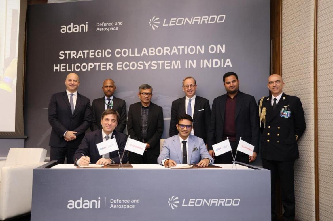 Leonardo signs pact with Adani to target India’s helicopter demand