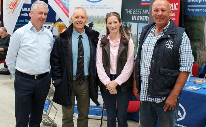 L to r: Conal Donnelly, chief executive Countryside Services: Phil Stocker, chief executive NSA; Eileen McCloskey, College of Agriculture, Food and Rural Enterprise; Crosby Cleland, sheep farmer from Saintfield in Co Down.
