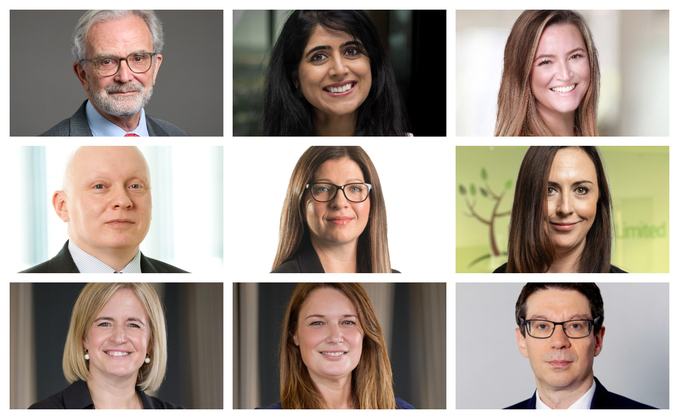 Pictured left to right: Top row: David Pitt-Watson; Aptia’s Jyotsna Kaushik; and Mercer’s Vicky Casebourne. Middle row: SSIM’s Alistair Byrne; Hymans Robertson’s Linda Jardine; and LGPS Central’s Samantha Lamb. Bottom row: Squire Patton Boggs’ Alison White and Amanda Small; and LPFA’s Andre Katz
