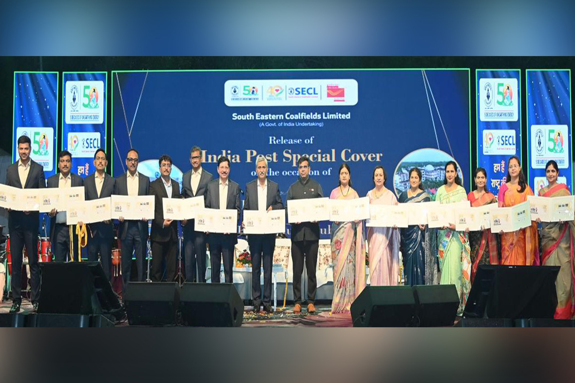 India Post Special Cover released commemorating Coal India's Golden Jubilee and SECL's Ruby Jubilee