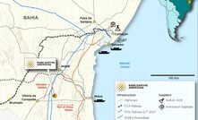 Mapa do projeto de argila iônica Alfha, da REA, na BA
