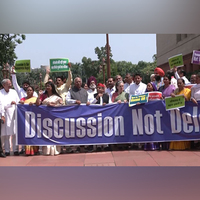 INDIA Bloc continues protest in Parliament against voter list revision in Bihar