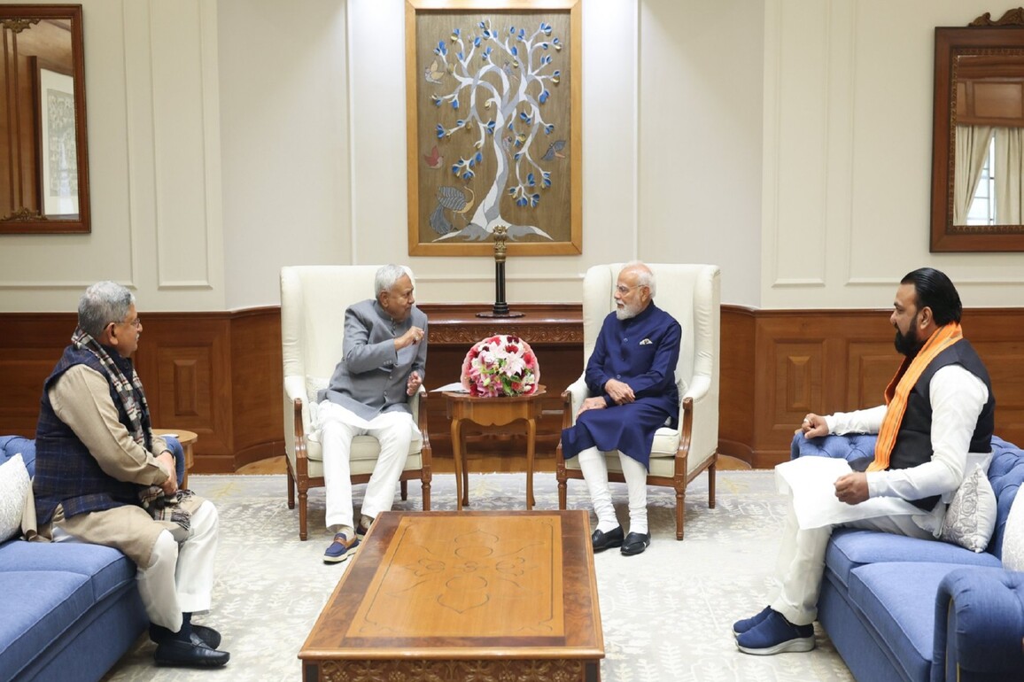 Bihar CM Nitish Kumar, Deputy CM Samrat Choudhary meet PM Modi in New Delhi