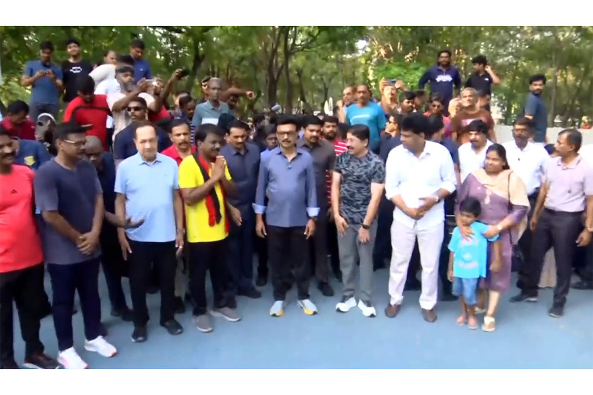 Tamil Nadu polls: CM MK Stalin interacts with people in Chennai's Anna Nagar during morning walk campaign