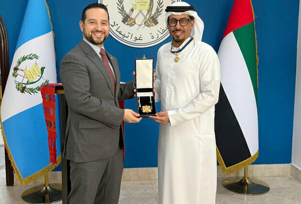 President of Guatemala confers Grand Officer of Order of Antonio Jose de Irisarri on Ambassador Al Menhali