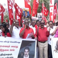 CPI protests near US Consulate in Chennai against US actions in Venezuela