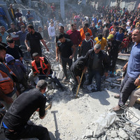 MIDEAST-GAZA-JABALIA REFUGEE CAMP-ISRAEL-SHELLING