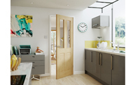 New premium oak factory glazed fire doors from Premdor