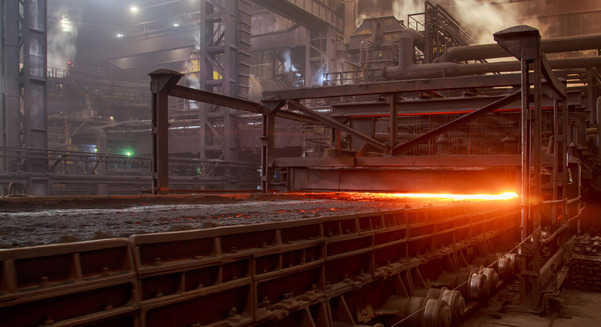 Sintering machine on steel mill