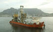 Debmarine's Gariep offshore diamond mining vessel seen in action