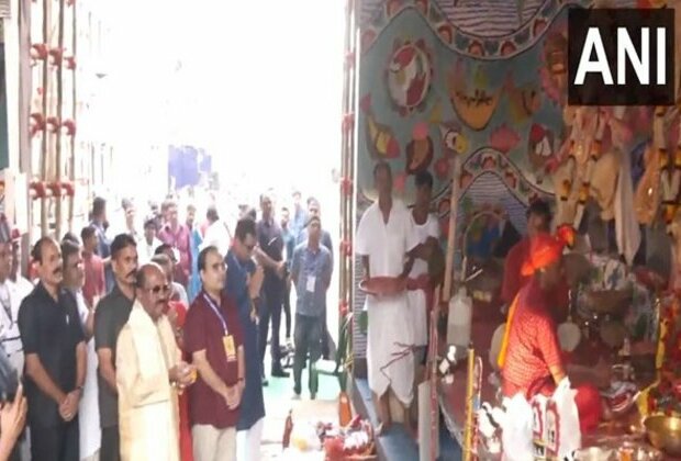 West Bengal Governor Ananda Bose offers prayers at Durga Puja pandal in Kolkata