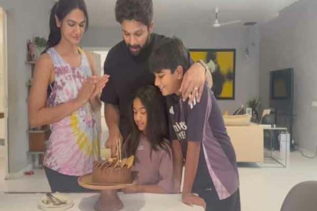 Allu Arjun rings in 43rd birthday with wife Sneha, children; check pic