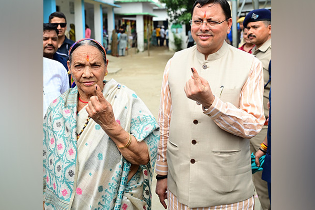 Uttarakhand: CM Dhami and mother Bishna Devi cast vote for three-tier Panchayat elections