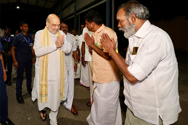 Tamil Nadu: Amit Shah arrives in Madurai, to chair meeting of state core committee