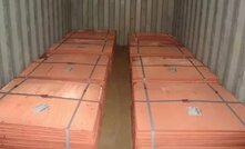  Copper cathodes in a container