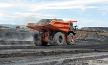 One of the autonomous Hitachi trucks at Meandu mine.