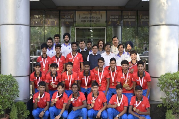 Union Sports Minister Mandaviya felicitates men's, women's teams for medal winning performances in Under-18 Hockey Asia Cup