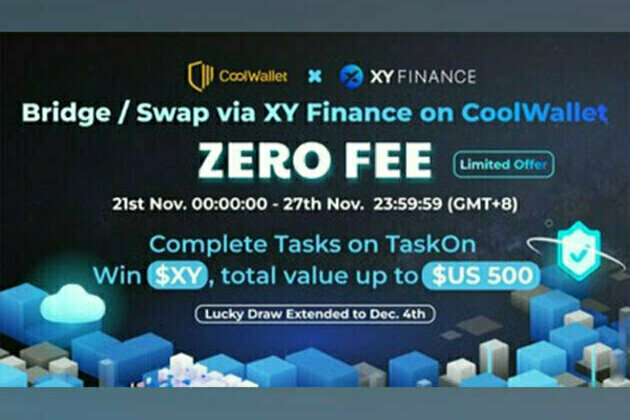 CoolWallet Presents: ZERO Bridge/Swap Service Fee and Win $XY, Total Prize Up to US$500