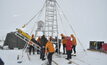  The MELT team working on Thwaites Glacier test the Icefin robot before deployment through the borehole