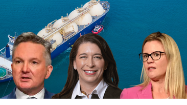 Labor unveils long-awaited gas reservation policy days before Christmas. Pictured: Energy Minister Chris Bowen, Coalition resources shadow minister Susan McDonald and Australian Energy Producers CEO Samantha McCulloch.