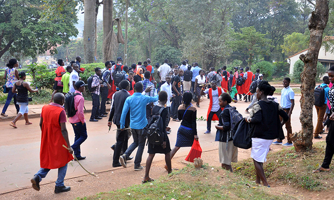 Makerere University students strike over lectures Makerere University students strike over lectures