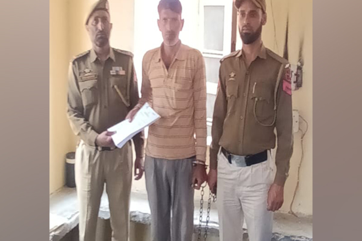 J-K police apprehends one person under PSA, lodged in Udhampur district jail
