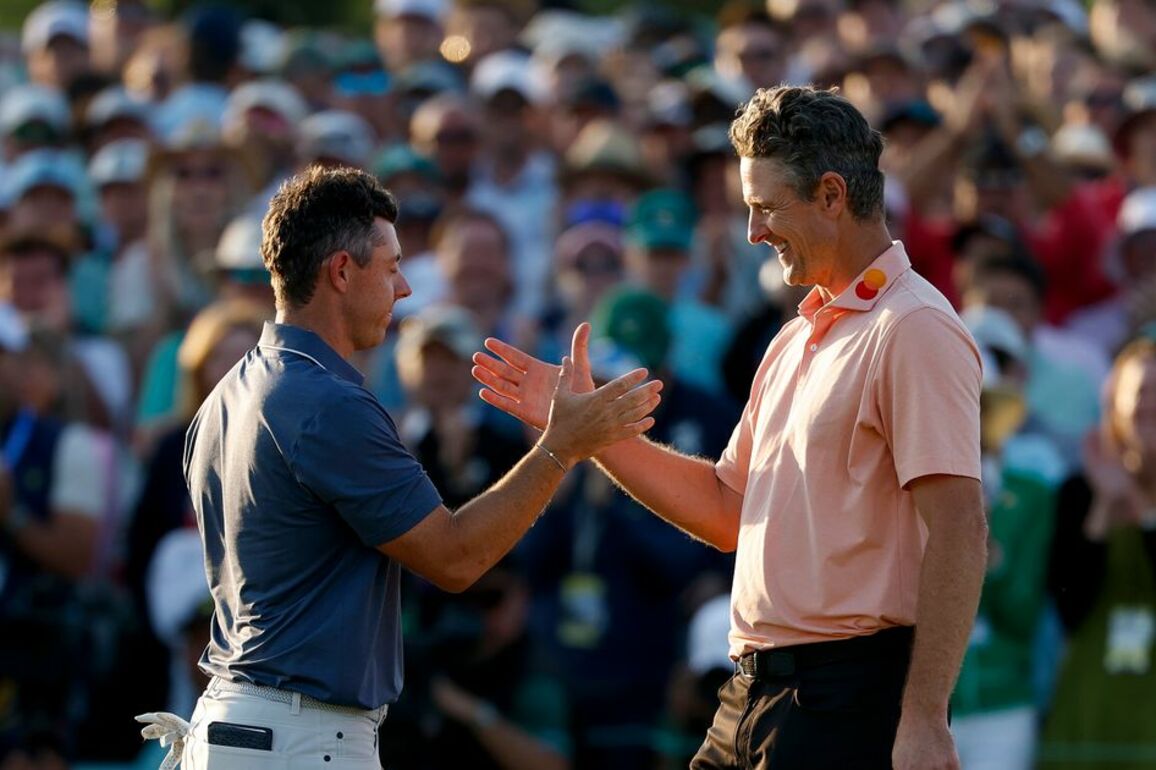 Justin Roses 18-word message in Rory McIlroys ear seconds after Masters victory