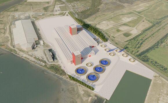 Birdseye mock-up of the new facility, near Blyth in Northumberland | Credit: JDR
