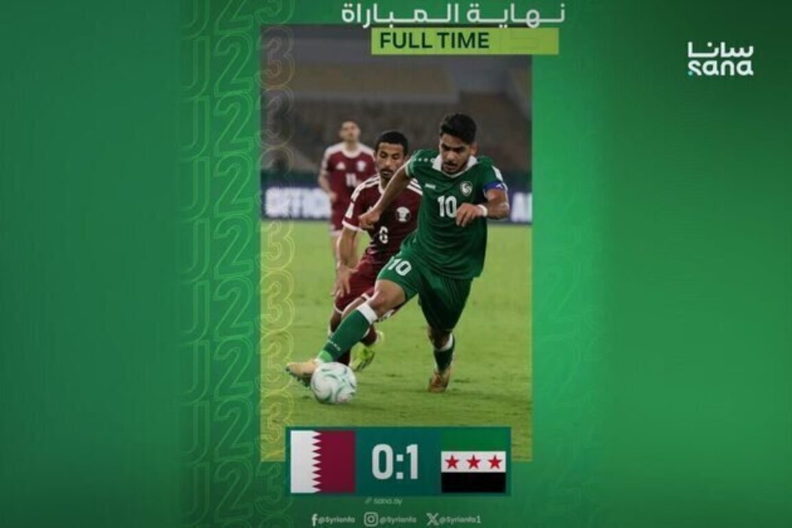 Syrian Olympic football team wins over Qatar at AFC Asian Cup