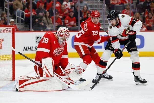 Senators down Red Wings to gain playoff positioning