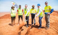  L-R: Karratha deputy mayor Kelly Dunn, traditional owner Julius Hunter, WA premier Mark McGowan, traditional owner Leanne Whiting, BCI chairman Brian O'Donnell and MD Alwyn Vorster