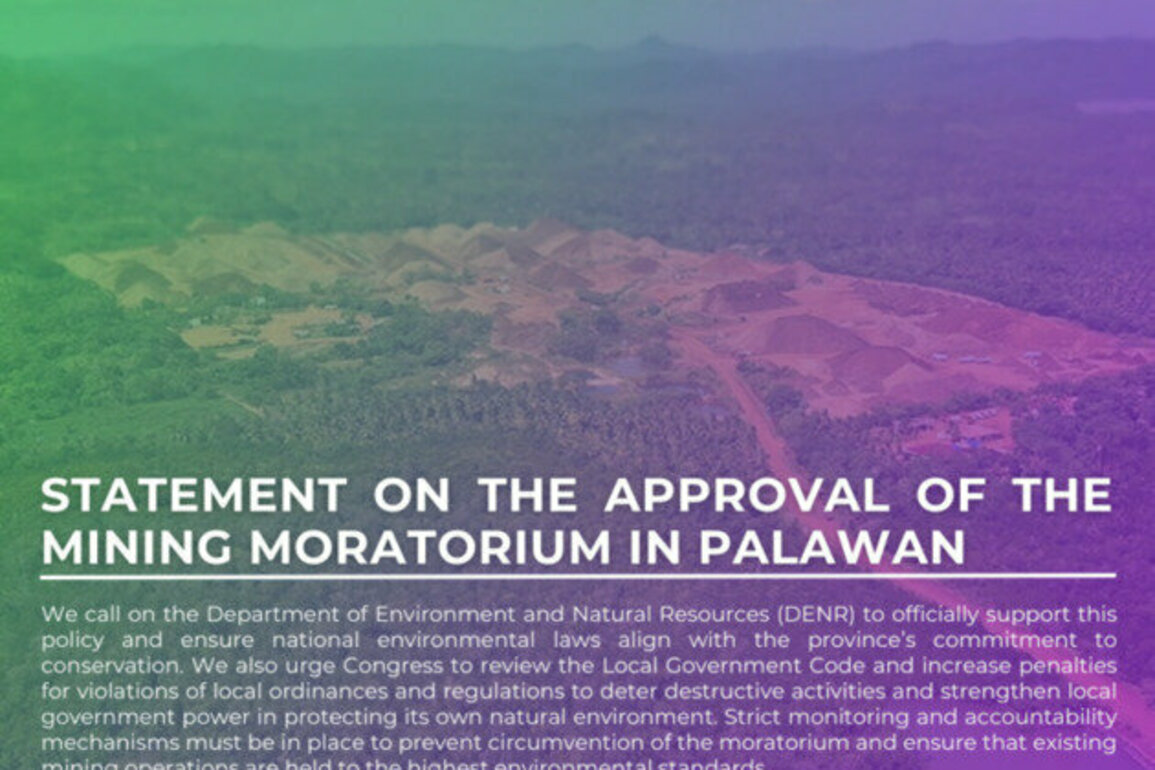Statement of PMPI on the Approval of the Mining Moratorium in Palawan