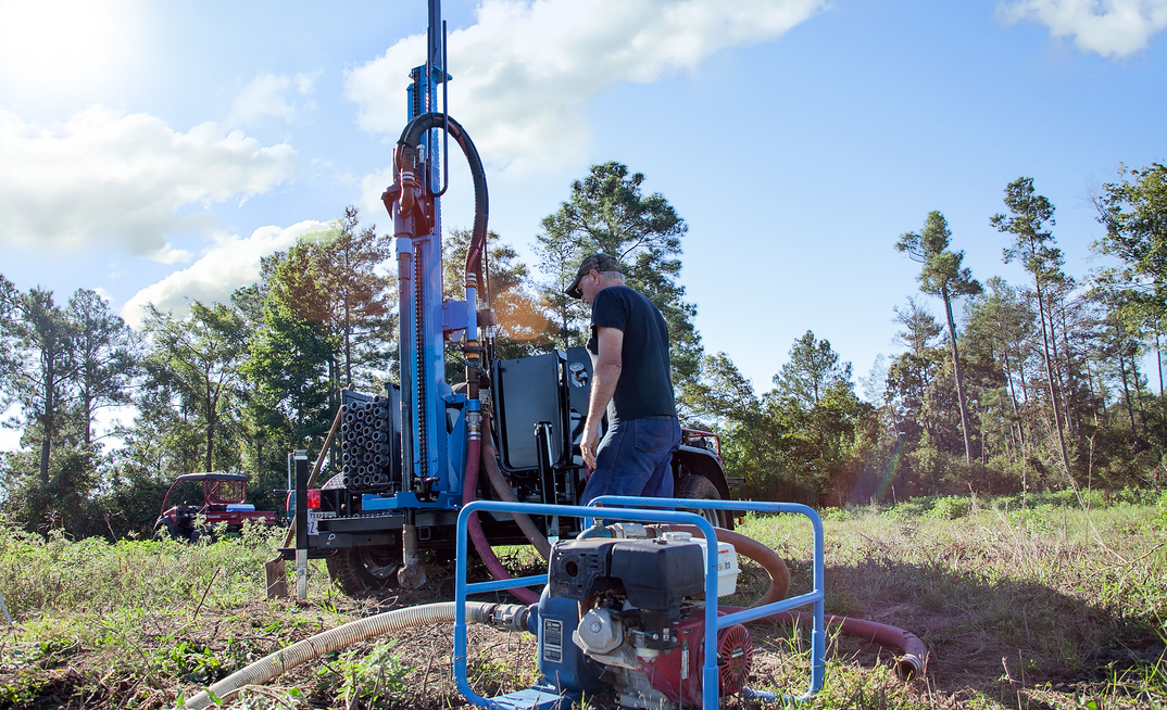 Mechanical water well drilling has taken a backbreaking manual task and made it faster and more effective Credit: Lone Star Drills