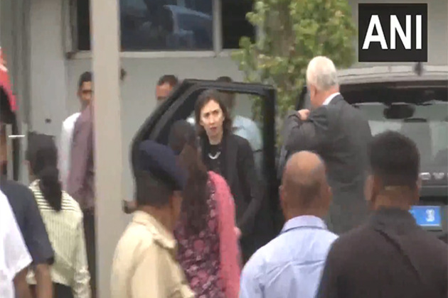 British High Commission officials arrive at the Ahmedabad domestic airport